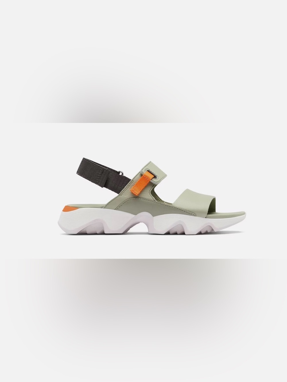 Sorrel Chunky Open-Toe Sport Sandal in Sage with Orange Tab in great condition.